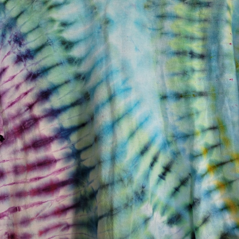 Custom Unisex Blue, Purple, & Green Tie-Dye T-Shirt - Picture 4 of 7